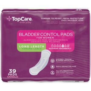 TopCare Everyday Maximum Absorbency Long Length Bladder Control Pads for Women 39 Each