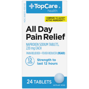 TopCare Health Tablets 220 mg All Day Pain Relief 24 Tablets