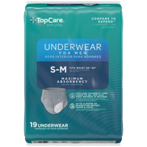 TopCare Everyday Maximum Absorbency S/M Underwear for Men 19 Each