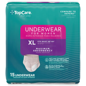 TopCare Everyday Maximum Absorbency XL Underwear for Women 15 Each