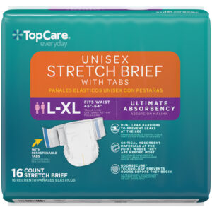 TopCare Everyday Unisex Ultimate Absorbency L/XL Stretch Brief with Tabs 16 Each