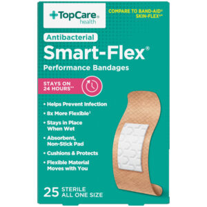 TopCare Health Antibacterial Smart-Flex One Size Performance Bandages 25 Each