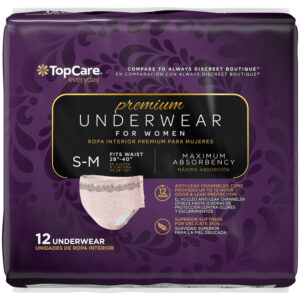 TopCare Everyday Premium Maximum Absorbency S/M Underwear for Women 12 Each