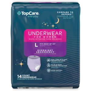TopCare Everyday Overnight Absorbency L Underwear for Women 14 Each