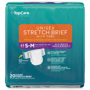 TopCare Everyday Unisex Ultimate Absorbency S/M Stretch Brief with Tabs 20 Each