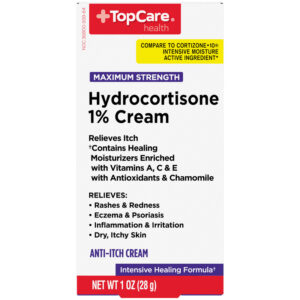 TopCare Health Maximum Strength Hydrocortisone 1% Cream Anti-Itch Cream 1 oz