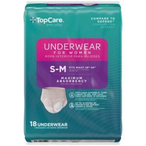 TopCare Everyday Maximum Absorbency S-M Underwear for Women 18 Each