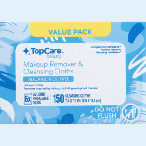 TopCare Beauty Alcohol & Oil Free Makeup Remover & Cleansing Cloths Value Pack 6 - 25 Cloth Packs