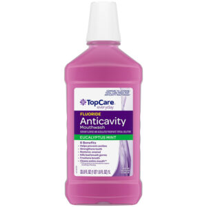 TopCare Everyday Fluoride Anticavity Eucalyptus Mint Mouthwash 33.8 fl oz