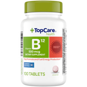 TopCare Health 500 mcg Vitamin B12 100 Tablets