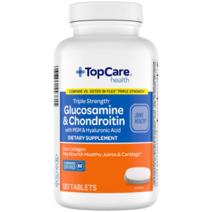 TopCare Health Triple Strength Glucosamine & Chondroitin with MSM & Hyaluronic Acid 120 Tablets