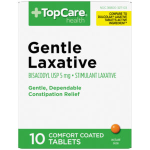 TopCare Health 5 mg Gentle Laxative 10 Comfort Coated Tablets
