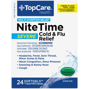 TopCare Health Nite Time Severe Cold & Flu Relief 24 Softgels