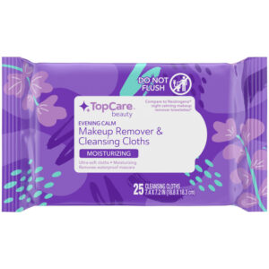 TopCare Beauty Moisturizing Evening Calm Makeup Remover & Cleansing Cloths 25 Each