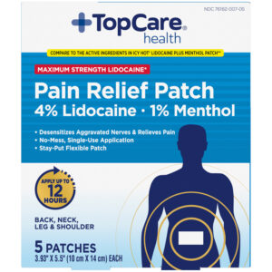TopCare Health Maximum Strength Lidocaine Pain Relief Patch 5 Each