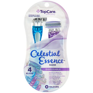 TopCare Everyday Disposable Celestial Bleu Razor 4 Each