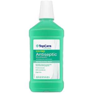 TopCare Everyday Dye Free Antiseptic Refreshing Mint Mouthwash 33.8 fl oz