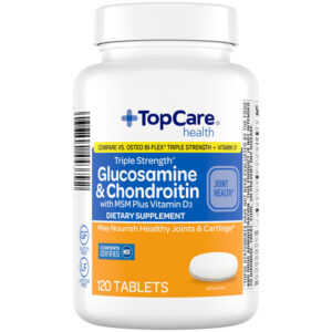 TopCare Health Triple Strength Glucosamine & Chondroitin with MSM Plus Vitamin D3 120 Tablets
