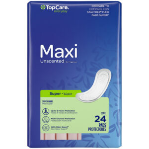 TopCare Everyday Super Unscented Maxi Pads 24 Each