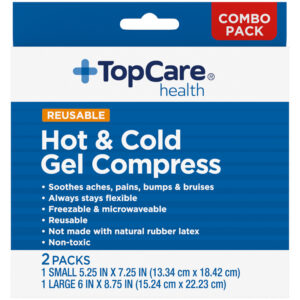 TopCare Health Reusable Hot & Cold Small/Large Gel Compress Combo Pack 2 Packs