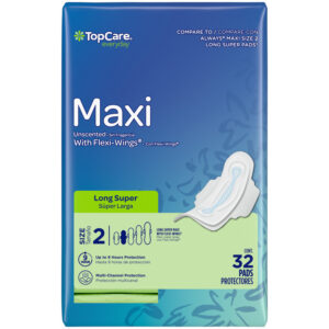 TopCare Health Maxi Long Super Unscented Size 2 Pads 32 Each
