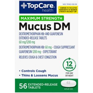 TopCare Health Maximum Strength Mucus DM 56 Tablets