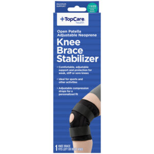 TopCare Health Maximum Support Open Patella Adjustable Neoprene 1 Size Knee Brace Stabilizer 1 Each