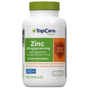 TopCare Health 50 mcg (2 000 IU) Zinc with Vitamin D3 150 Capsules
