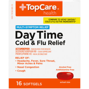 TopCare Health Multi-Symptom Relief Day Time Cold & Flu Relief 16 Softgels