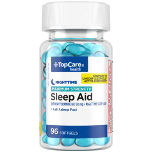 TopCare Health Nighttime Maximum Strength 50 mg Sleep Aid 96 Softgels