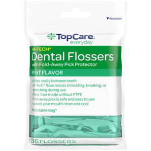 TopCare Everyday Hi-Tech Mint Flavor Dental Flossers with Fold-Away Pick Protector 36 Each