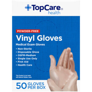 TopCare Health Powder-Free Vinyl Gloves 50 Each